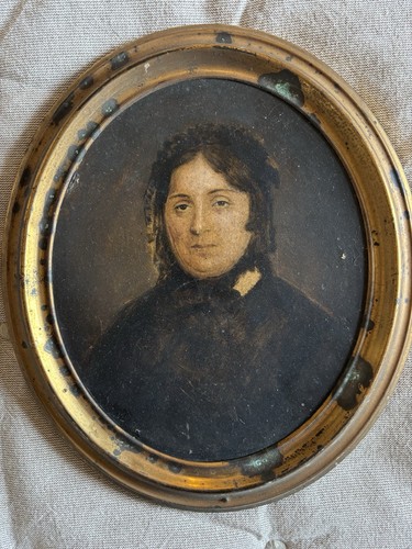 Antique oval oil - oil, portrait