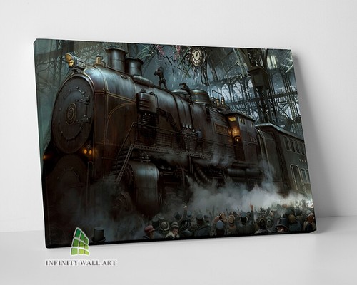 Futuristic steampunk train - steampunk,