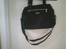 Black light nylon  multi pocket hand shoulder bag