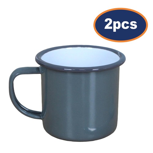 Mugs enamel 2pcs falcon grey - enamel,