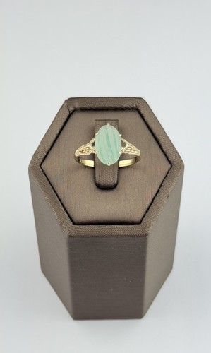 Variscite jasper 9ct - gold, ring