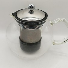 BODUM Assam Round Teapot 4 Cup Press Filter Clear Infuser w/ Glass Handle
