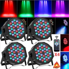 4Pcs 120W 36LED Par Can Flat Stage Lights RGB DMX512 DJ Disco Bar Party Lights