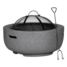 Dellonda DG189 Round Outdoor Garden Patio Fire Pit Wood Burner BBQ Cooking Grill