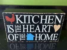 Wooden Folk Primitive ‘Kitchen Is The Heart Of The Home’ Box Frame USA