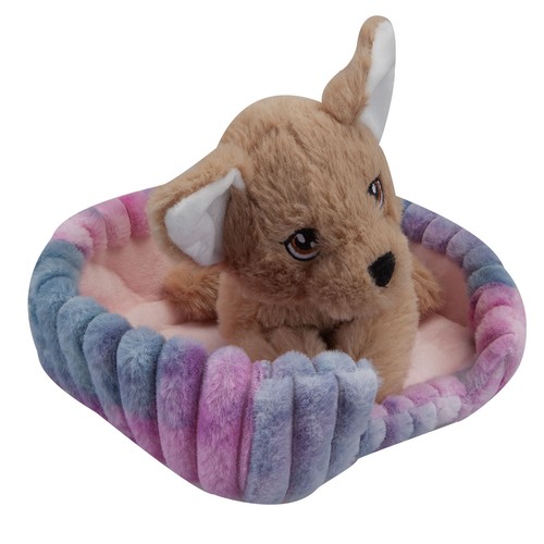 Chihuahua soft toy pink basket - pink,
