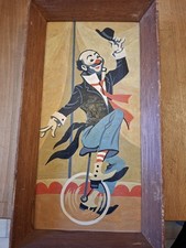 Clown Picture, 1960s, Rare Painting On Board