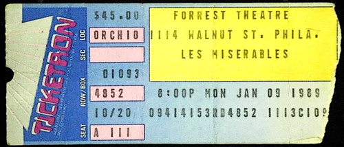 Les miserables musical ticket - les,