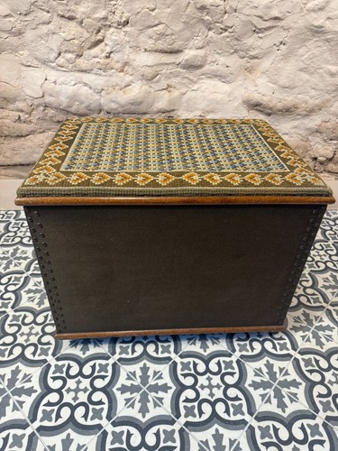 Vintage storage ottoman box - ottoman, on