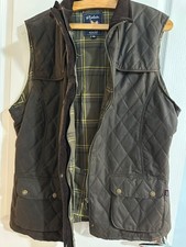 Rydale Wax Waistcoat Gilet Elasticated Back 100% Cotton Bodywarmer BROWN SIZE 20