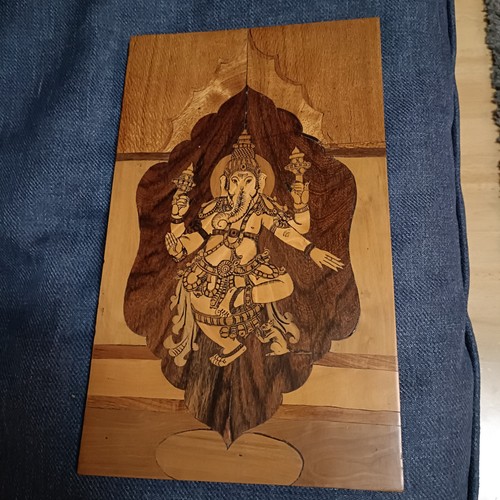 Vintage indian wood inlay - indian,