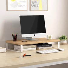 Computer Desktop Monitor Stand Laptop TV Display Screen Storage PC Riser Shelf