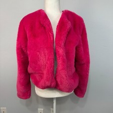 Wild Fable Women's Faux Fur Coat Jacket Hot Pink Size Medium