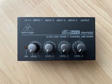 Behringer MICROMIX MX400 Ultra Low-Noise 4-Channel Line Mixer, Black 