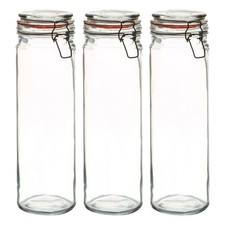 3x Glass Spaghetti Jars