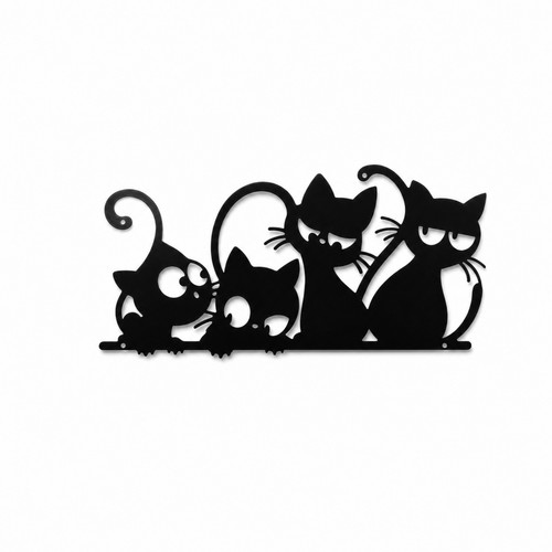 Metal cat wall decor whimsical - cat,