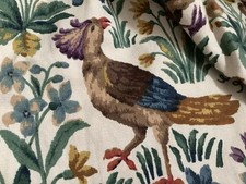 Sanderson cluney Linen Birds Flowers Fabric Pencil Plete single curtain  