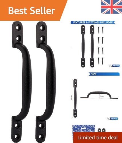 Black coated cast iron pull - cast,