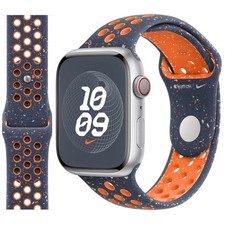 Official Apple Watch Nike Sport Band 49mm 46mm 45mm 44mm Blue Flame Size S/M