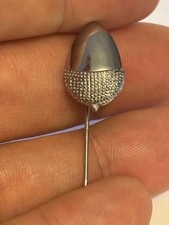 Small silver metal Acorn stick pin