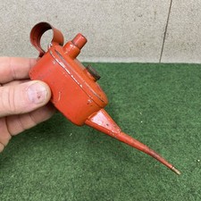 Vintage Thumb Oil Can Miniature Sutcliffe Oiler Small Red Oiling Cans Brass Lid