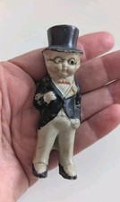 Antique 1930s  Mini Porcelain Bisque Groom 2" Cake Topper Doll Figurine Japan 