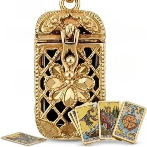 Tiny tarot deck necklace - tarot,