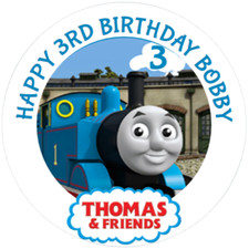 24 personalised Thomas Tank Engine Party Bag Stickers 60mm Sweet Bag Cone labels
