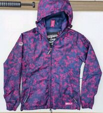 Women's Superdry Windcagoule Jacket Pink Grey Size Small Excellent condition 