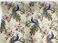 Peacock fabric oriental - fabric,
