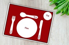 1 Handmade, Laminated place mat, Montessori, A4, Children, pre-school, table 