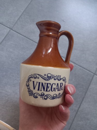 Vintage pottery vinegar jug - pottery,