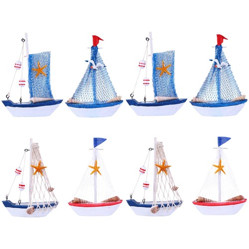 8pcs small wooden sailing - small, boat