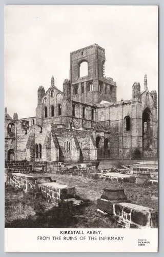 Rppc kirkstall abbey from - rppc,