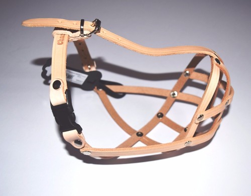 Light leather dog muzzle for - light,