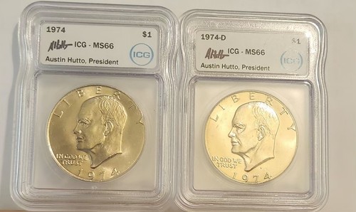 1974 and eisenhower dollar - and,