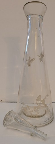Vintage clear glass decanter - glass,