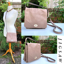 Jigsaw Crossbody Bag MOCHA BROWN Leather, 3 Compartments, Turnlock Clasp H9"xW9"