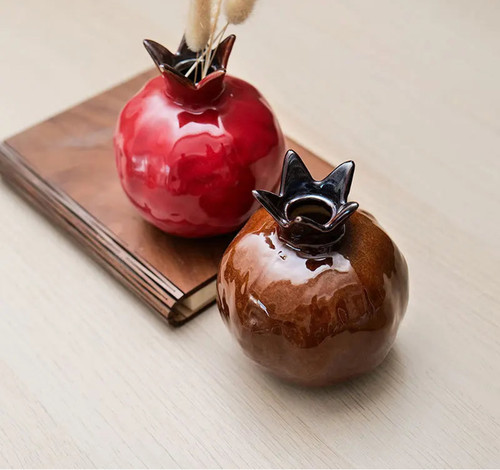 Ceramic pomegranate vase - ceramic,