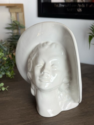 Vintage white ceramic lady - vintage,