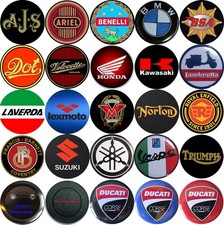MOTORCYCLE, VINTAGE MOTORBIKE, SCOOTER Badges Fridge Magnets