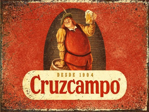 Cruzcampo metal wall sign - cruzcampo,