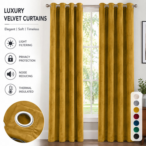 Thick velvet blackout curtains - velvet,