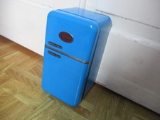 blue metal fridge for doll