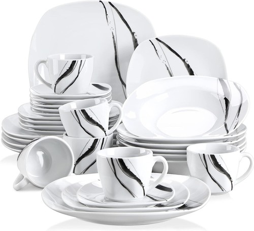 Piece dinner set black - set,