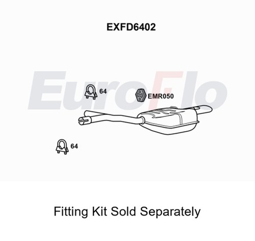 Rear muffler silencer - rear, insert