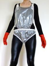 PVC Romper Sissy Bib Pants Knickers Playsuit Shorts Plastic ABDL Vinyl Roleplay