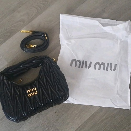 Miu black quilted leather - black,