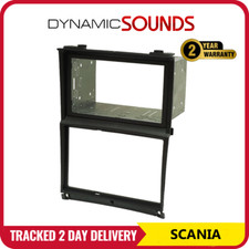Scania R Series Double DIN Car Audio Fascia Adapter Panel & Cage Kit MATT BLACK