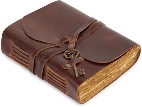 Vintage leather journal - leather,